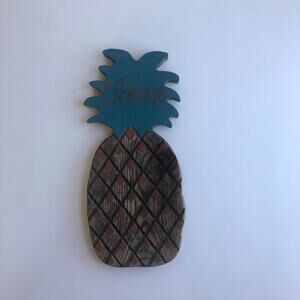 Vintage Wooden Pineapple Wall Hanging - Welcome Wall Art for 1970s Decor